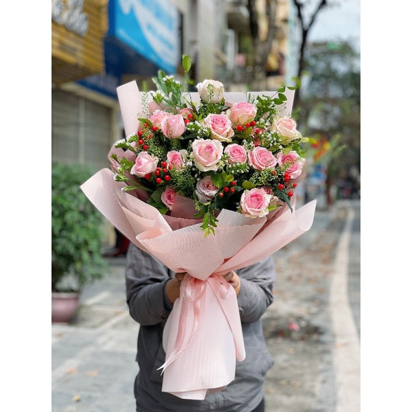 Bó hoa hồng tươi 꽃다발 sinh nhật sự kiện