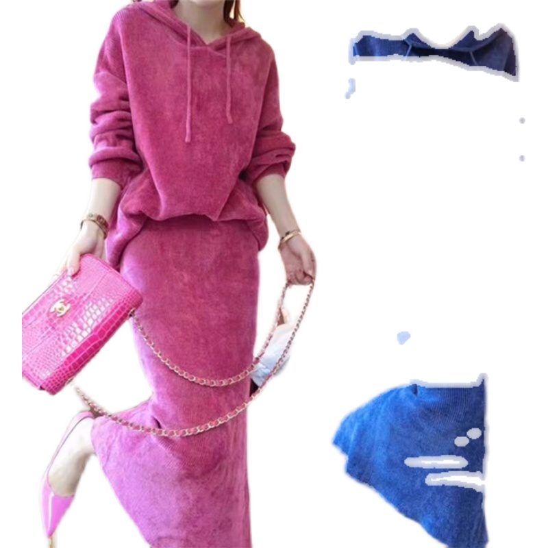 Set Áo Hoodie Và Chân Váy Dệt Kim Dáng Rộng Thời Trang Thu Đông Cho Nữ 2021 | BigBuy360 - bigbuy360.vn