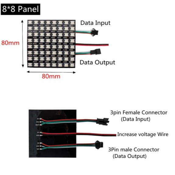 Led matrix  WS2812B 8x8, 8x32, 16x16 trang trí - nháy theo nhạc