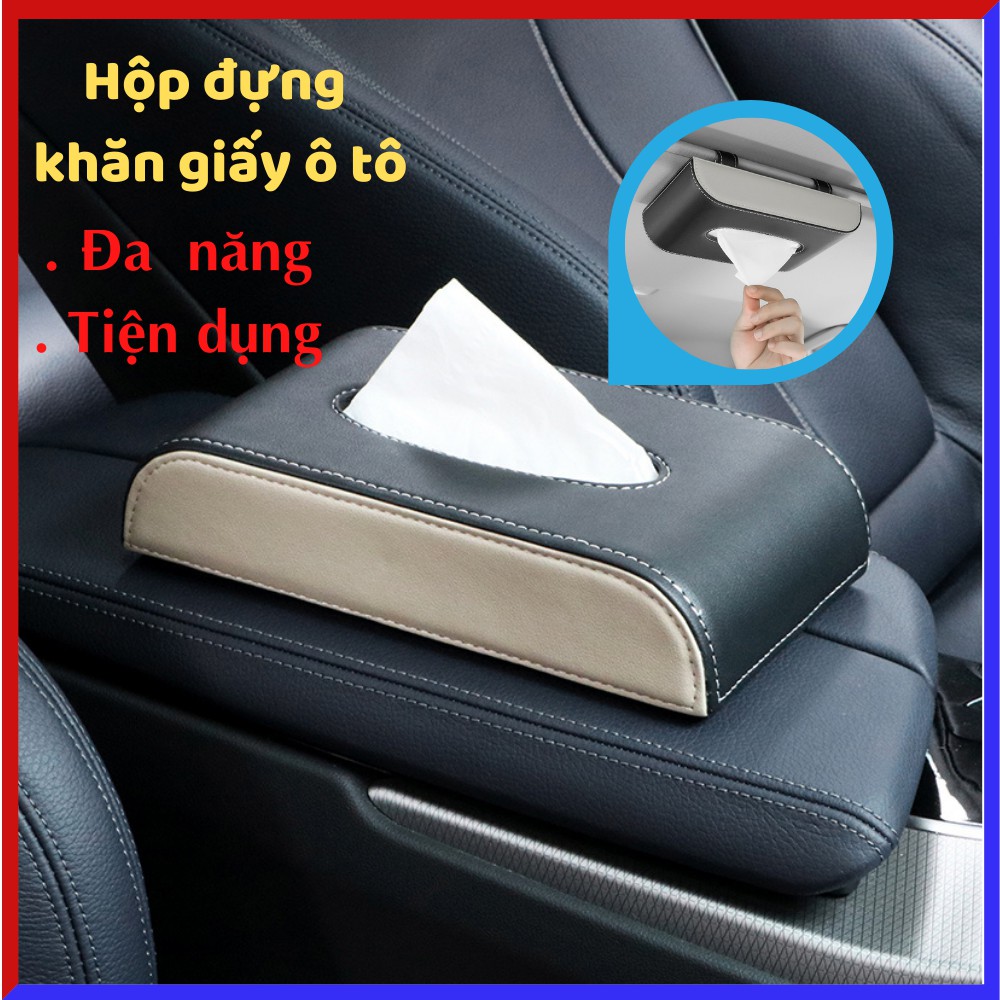 Hộp đựng giấy ăn, hộp đựng khăn giấy trên ô tô bằng da sang trọng và lịch sự TIME HOME