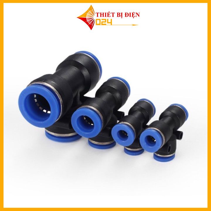 Đầu nối chữ T cho hệ thống phun sương,khí nén đầy đủ kích thước 4mm,6mm,8mm ,10mm,12mm,14mm,16mm
