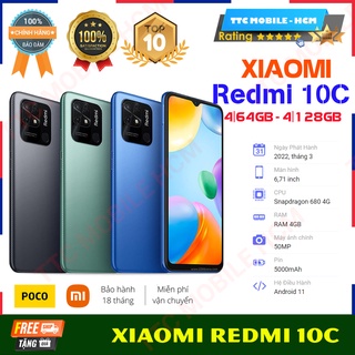 Điện thoại xiaomi redmi 10c 4|64gb 6|64gb-hàng nguyên seal, chính hãng