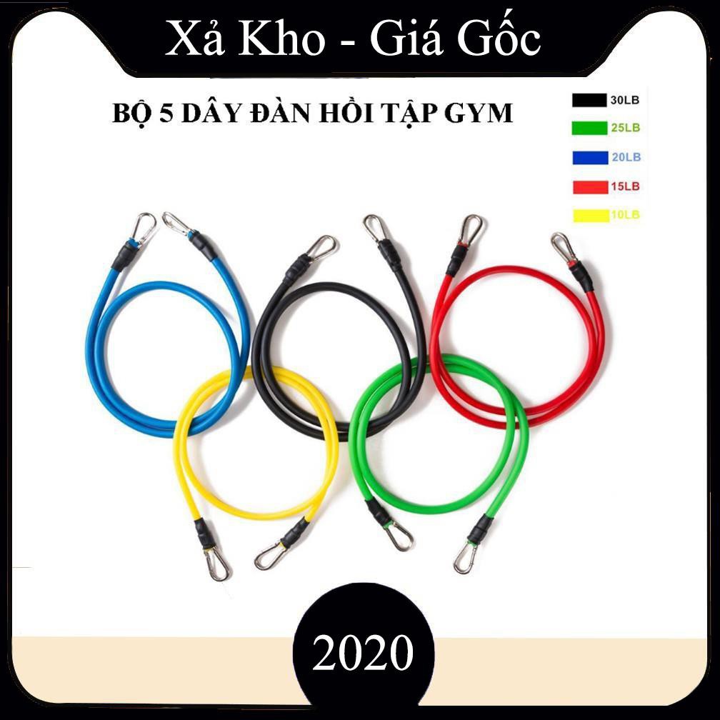 Xả kho - Giá Gốc -  dây đàn hồi tập gym,Bộ 5 Dây Đàn Hồi Tập Thể Hình  - Bảo hành úy tín 1 đổi 1