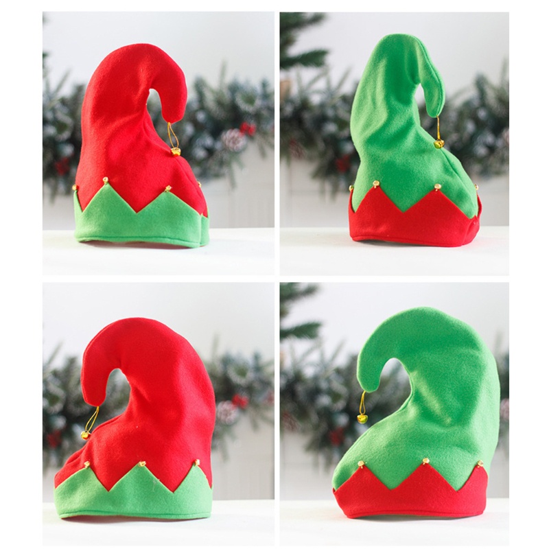 Wmmb Mũ Unisex Uốn Xoăn Hình Ông Già Noel Yêu Tinh Màu Xanh Lá Cây Giáng Sinh Unisex Phụ Kiện Lễ Hội