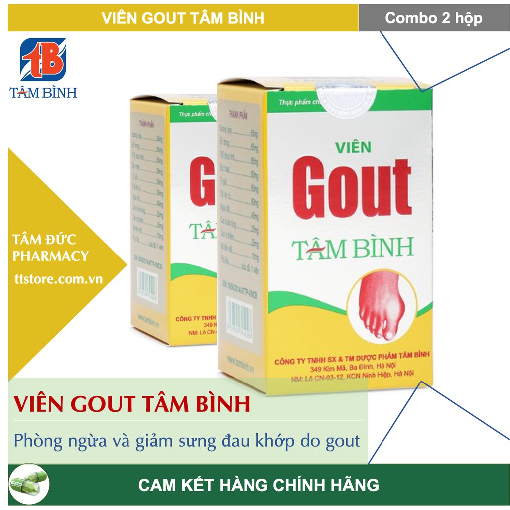 Viên Gout Tâm Bình [Hộp 60 viên] - Gút, acid uric