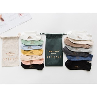 Set vớ 7 đôi nam nữ bảy ngày vintage - sẵn hàng