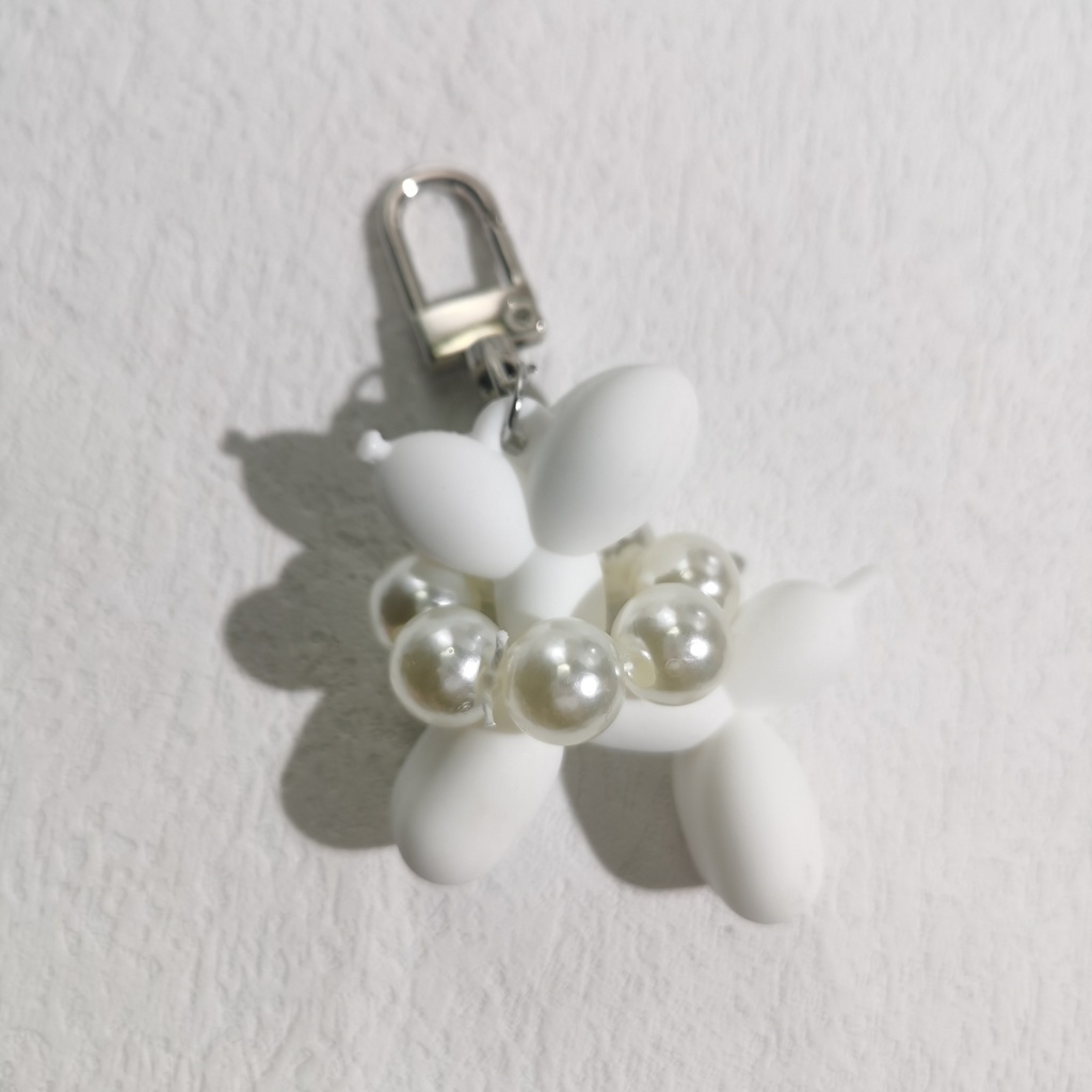 Ốp Bảo Vệ Hộp Đựng Tai Nghe Airpods Hình Chú Chó Và Bong Bóng Đính Ngọc Trai Xinh Xắn