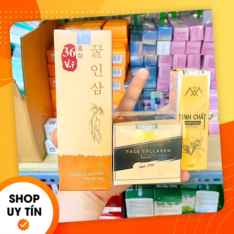 [Chính hãng] Combo Sữa Rửa Mặt 36 Vị + Serum Tinh Chất Ampoule Saffron MeeA Organic + Kem Face DNA Cá Hồi Collagen 36 Vị