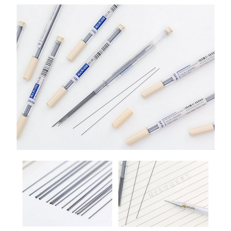 Hộp 20 ruột bút chì bấm 2B B09 ngòi 0,5mm/ 0.7mm dài 12cm - ngòi chì kim
