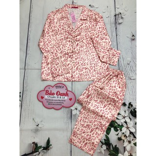 Bộ pizama beo satin lụa ( hình thật shop chụp )