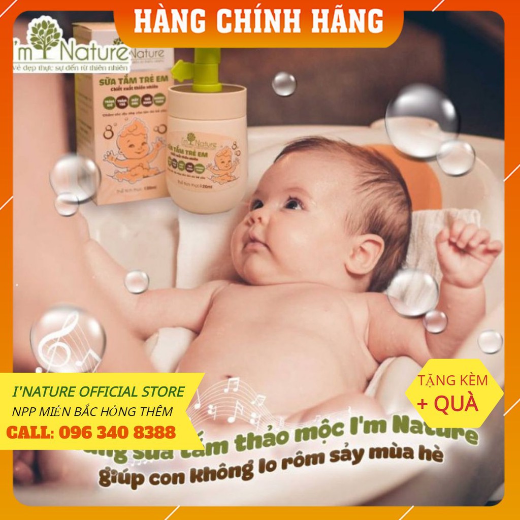 Sữa Tắm Trẻ Em Cho Bé I'M NATURE Ngừa Rôm Sảy - Cảm Gió 120ml Chính Hãng