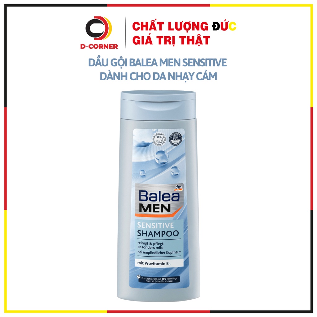 Dầu gội Balea Men Sesitive dành cho da đầu nhạy cảm, nuôi dưỡng tóc chắc khỏe - chai 300ml