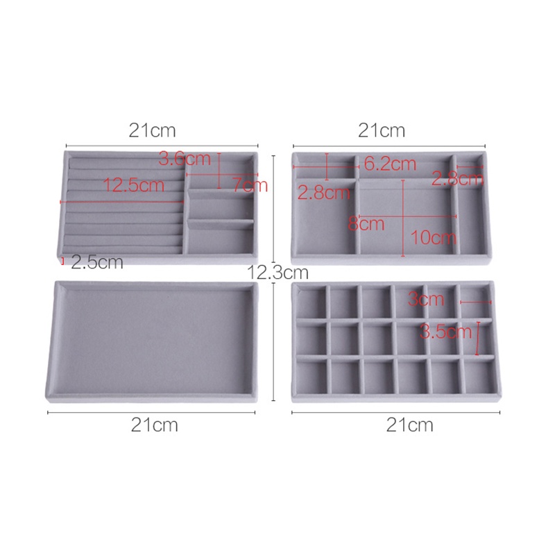 Hộp Đựng Trang Sức Bằng Nhung Thời Trang Hộp Đựng Trang Sức Hình Chữ Nhật Tiện Dụng