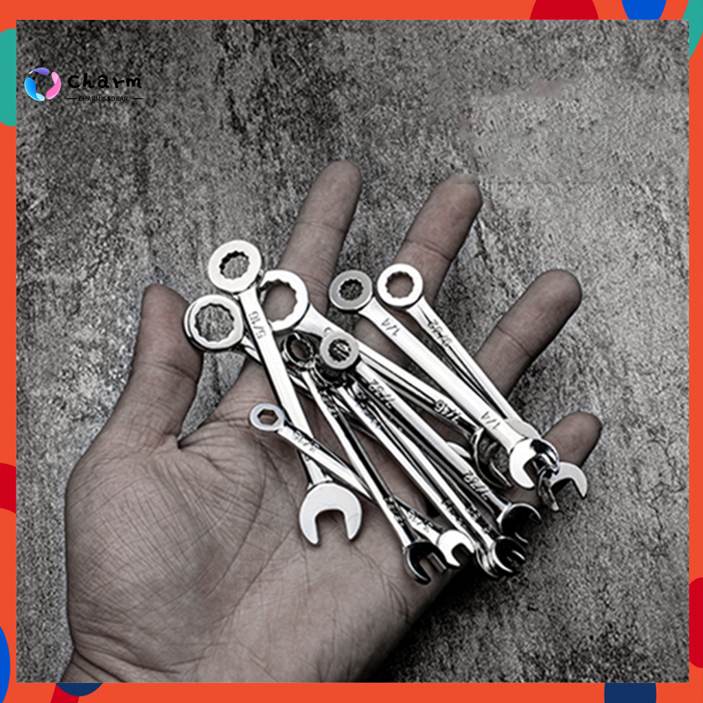 [CHS] COD 10Pcs Wrench Set Dual-service Labor-saving Chromium Vanadium Steel Assorted Double-headed Wrenches for Workshop