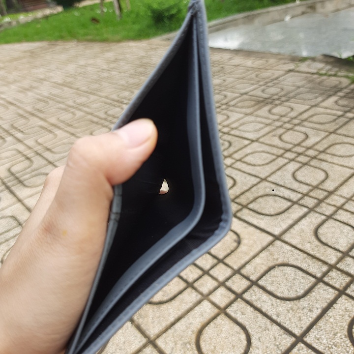 Bóp ví nam gập đôi mini dáng ngang nhiều ngăn da bò cao cấp nhiều màu