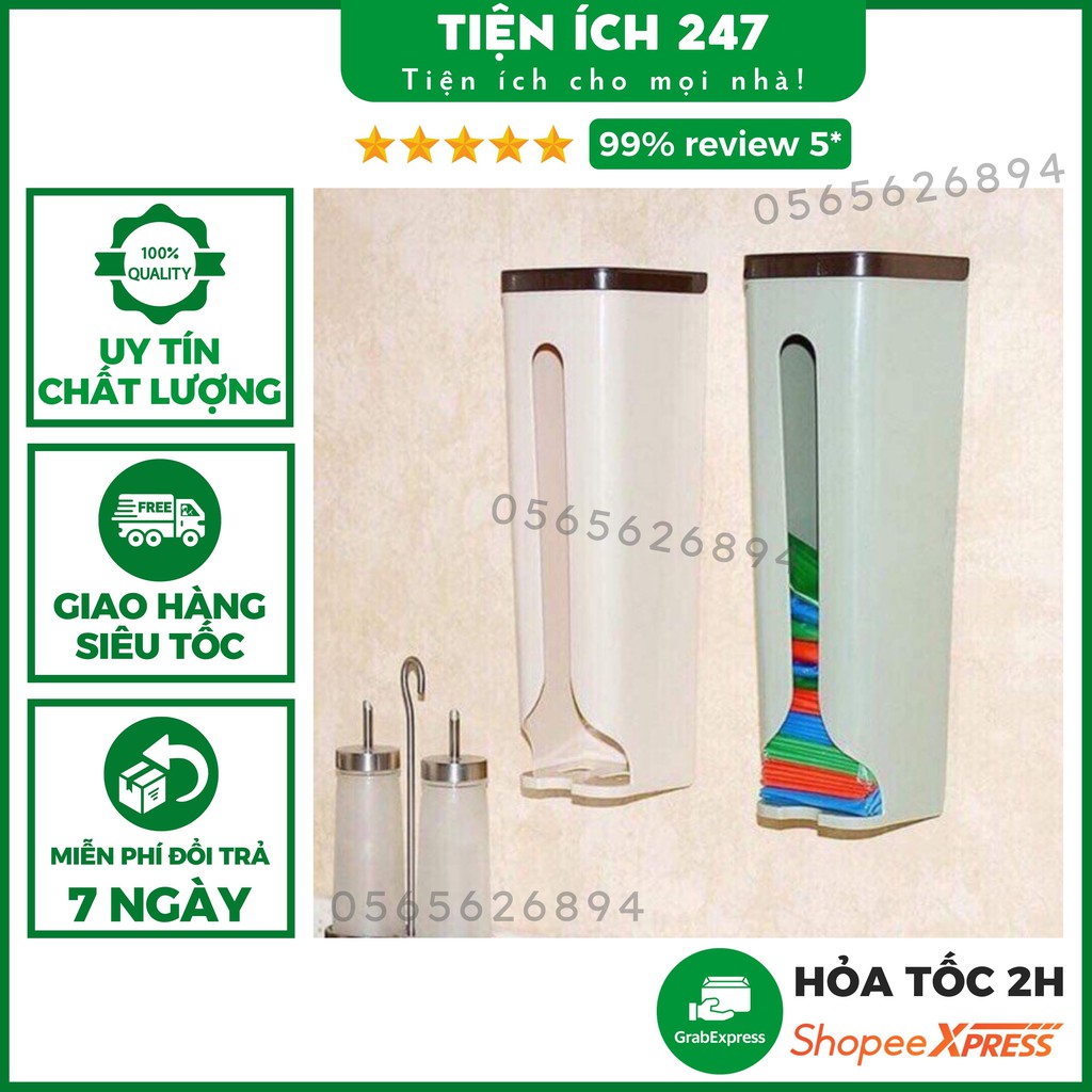 Khay đựng túi nilon, túi rác, khăn giấy dán tường đa năng - Tienich247
