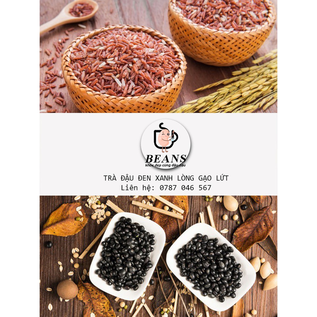 Trà đậu đen xanh lòng gạo lứt rang than hồng BEANS
