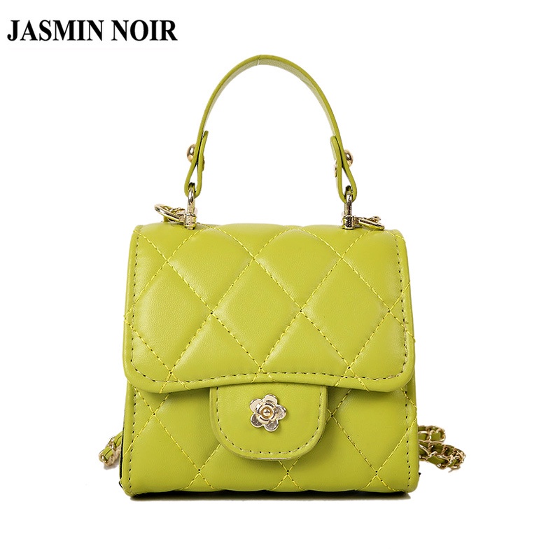 Túi xách tote Jasmin Noir phối hai dây xích kẻ sọc caro sành điệu cho nữ