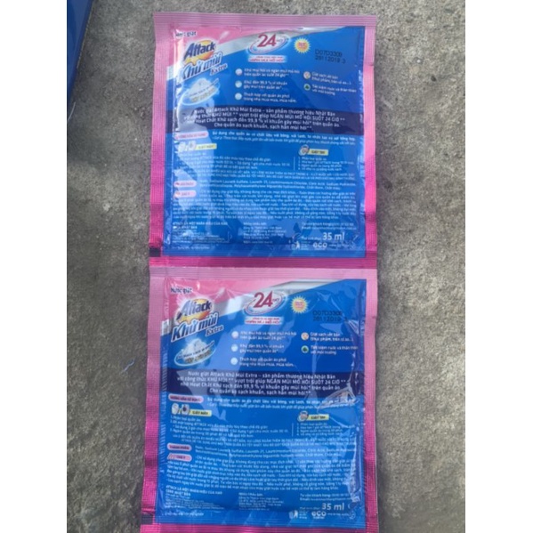 combo 2 gói nước giặt Attack khử mùi Extra MATIC 35ml