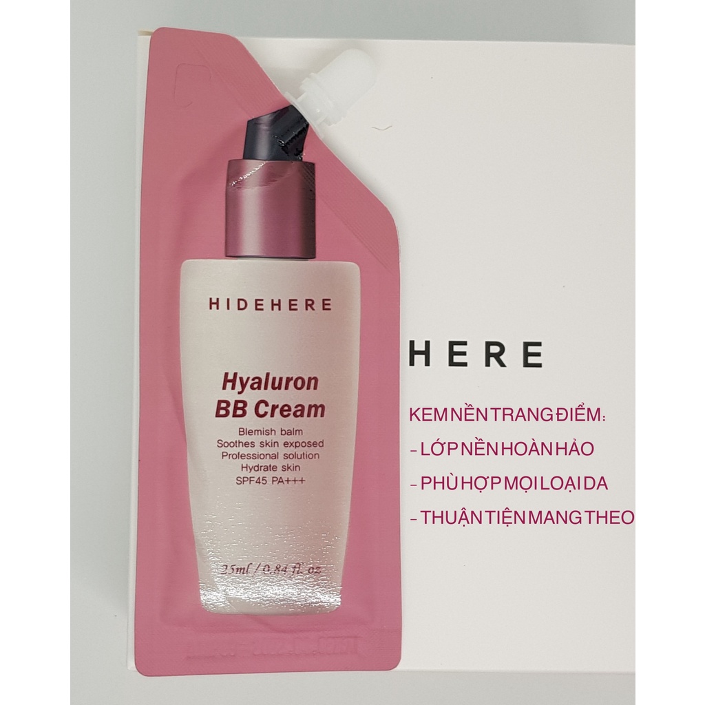 KEM NỀN DƯỠNG SÁNG DA CHỐNG NẮNG SPF45 PA++ HIDEHERE - HYALURON BB CREAM