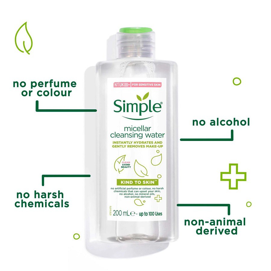 Nước Tẩy Trang Simple Kind To Skin Micellar Cleansing Water 200ml