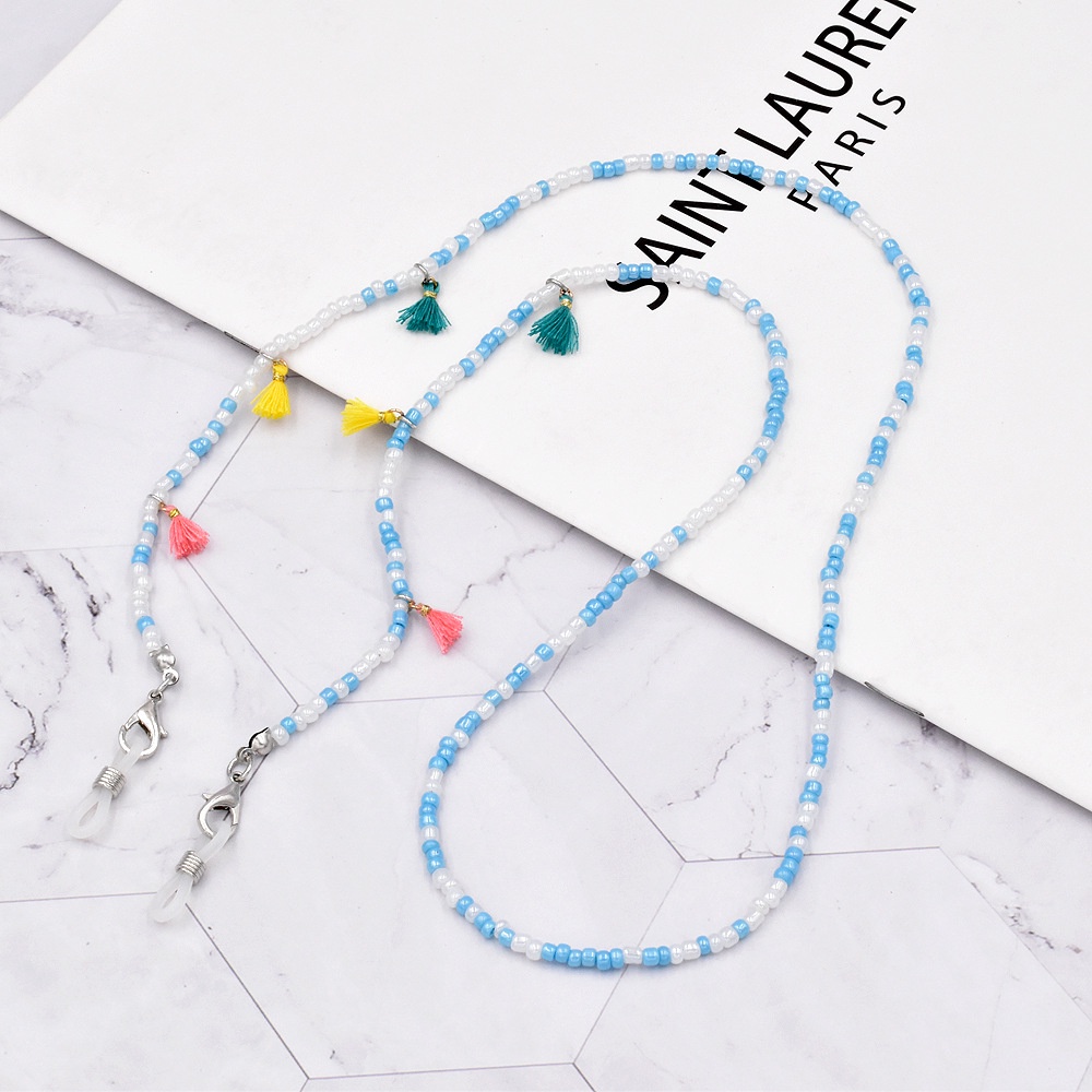 Dây Đeo Mắt Kính Xâu Hạt Ngọc Trai Tua Rua Phong Cách Mới Chống Mất