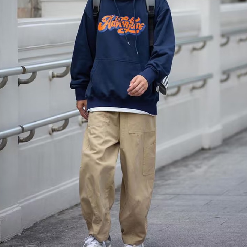 Quần Dài Dáng Rộng Phối Túi Lớn Siêu Bền Phong Cách Hip Hop Nhật Bản Thời Trang Cho Nam size M-3XL