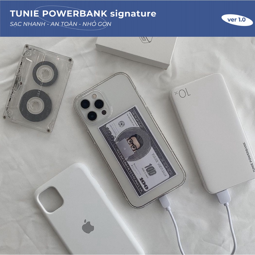 Sạc Dự Phòng Tunie Signature 10000mAh20000mAh Hỗ Trợ Sạc Nhanh, 3 Cổng