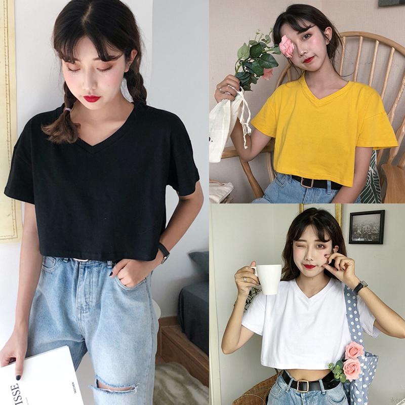 Áo Thun CROPTOP CỔ TIM TRƠN Nữ (Khách xem BẢNG SIZE nhé)