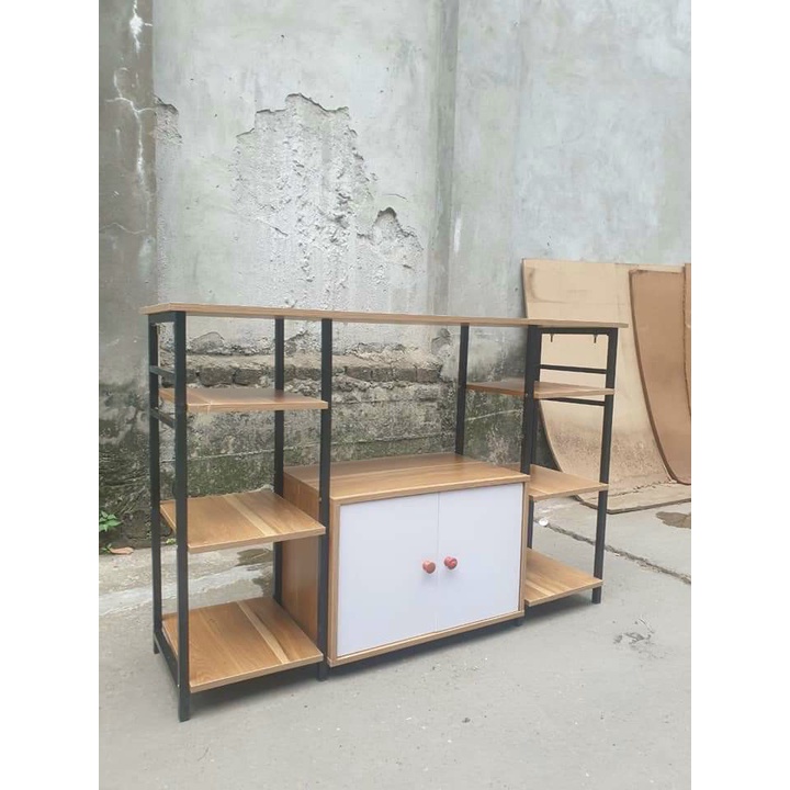 Kệ bếp, kệ lò vi sóng CÓ CỬA 3 GIAN