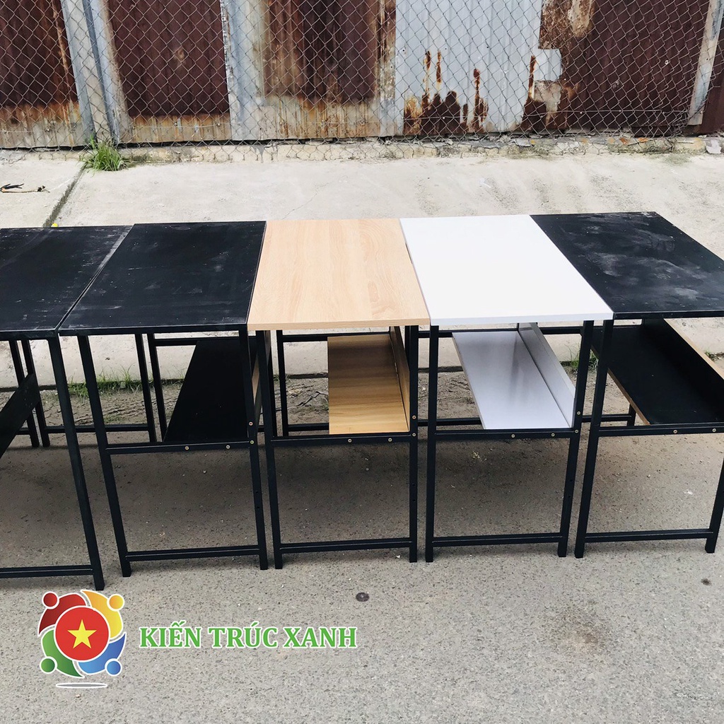 Bàn làm việc kèm kệ lững , mặt MDF NHẬP KHẨU CAO CẤP, chân sắt sơn tĩnh điện cao cấp nano 3lớp giá rẻ.