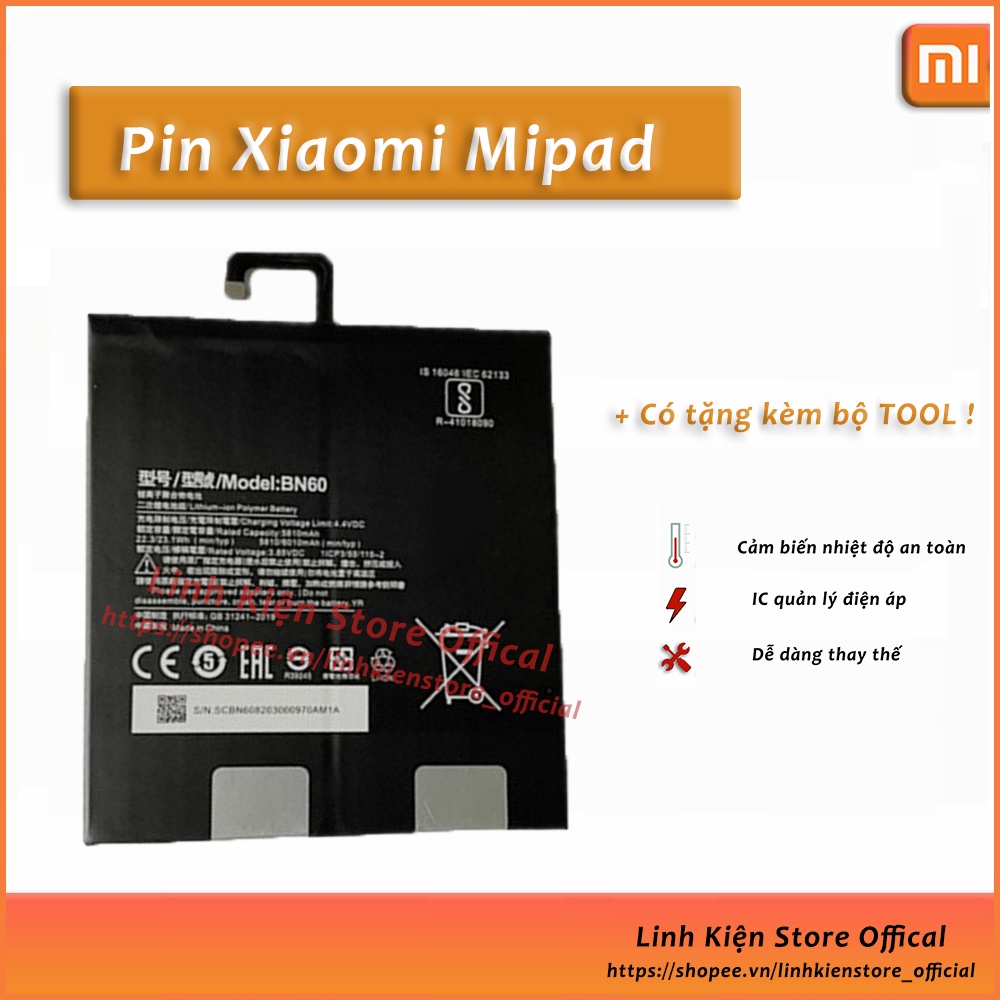 Pin Xiaomi Mipad 4 / Mipad 5 / Mipad 5 Pro .. thay thế, sửa chữa tablet, máy tính bảng ! Mipad4 Mipad5
