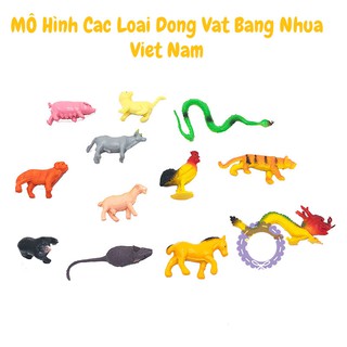 Mô hình động vật các loài con vật bằng nhựa Việt Nam size 5 cm (Đủ Mẫu)