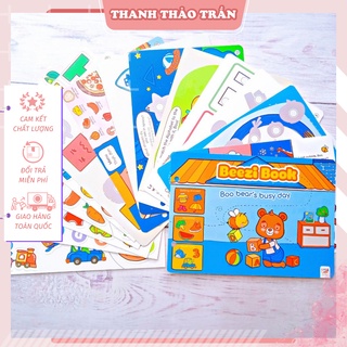Sách bóc dán trẻ em⚡ GIÁ TỐT NHẤT ⚡ Sách bóc dán Beezibook giúp bé nhận diện các đồ vật, hình khối, thực phẩm...