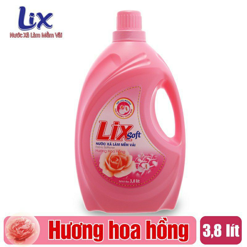 Nước xả vải Lixsoft Hương Hoa Hồng 3.8 lít