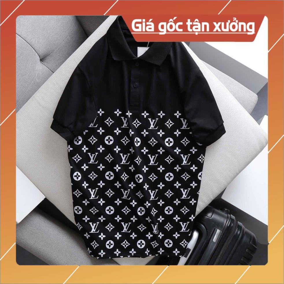 Áo POLO nam thiết kế vải cá sấu cotton cao cấp ngắn tay cực trẻ trung , lịch lãm IN CHỮ L.V