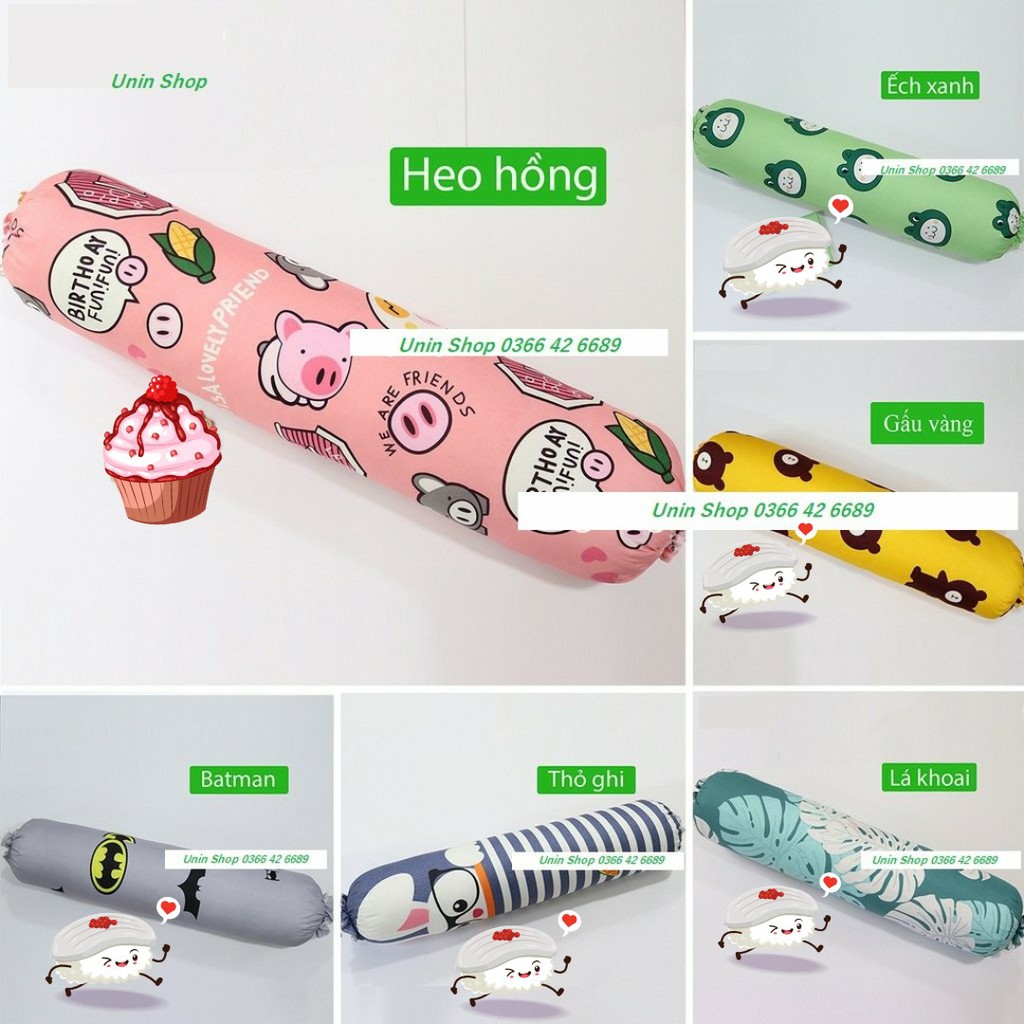 (Hot sale) Vỏ gối ôm poly cotton mẫu Me Hồng , áo gối dài nhiều mẫu đẹp, bao gối ôm người lớn 30x100cm có dây dù rút kéo