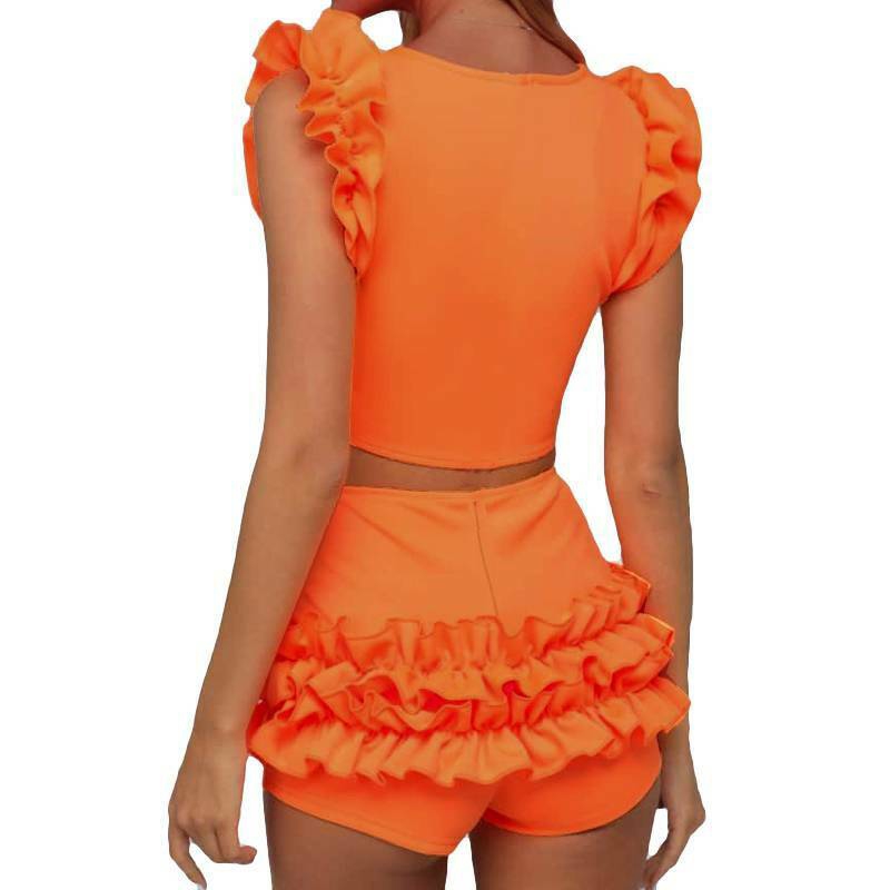 Bikini Phối Bèo Màu Trơn Thiết Kế Thanh Lịch Cho Phái Nữ | BigBuy360 - bigbuy360.vn