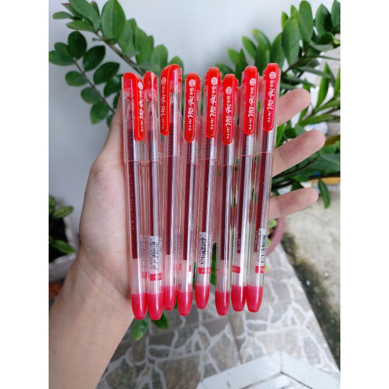 Bút viết nước My gel Dong A màu đỏ, màu tím - mực đều, ngòi bút 0.5mm, viết êm
