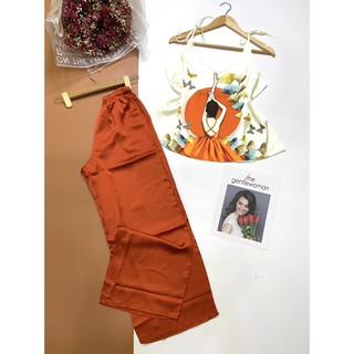 Bộ ống rộng vải lụa cao cấp