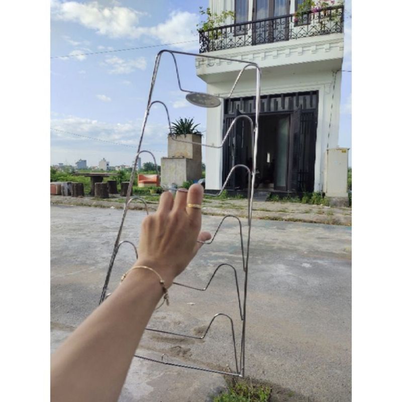Giá treo đồ để vung nồi inox 6 tầng gọn gàng