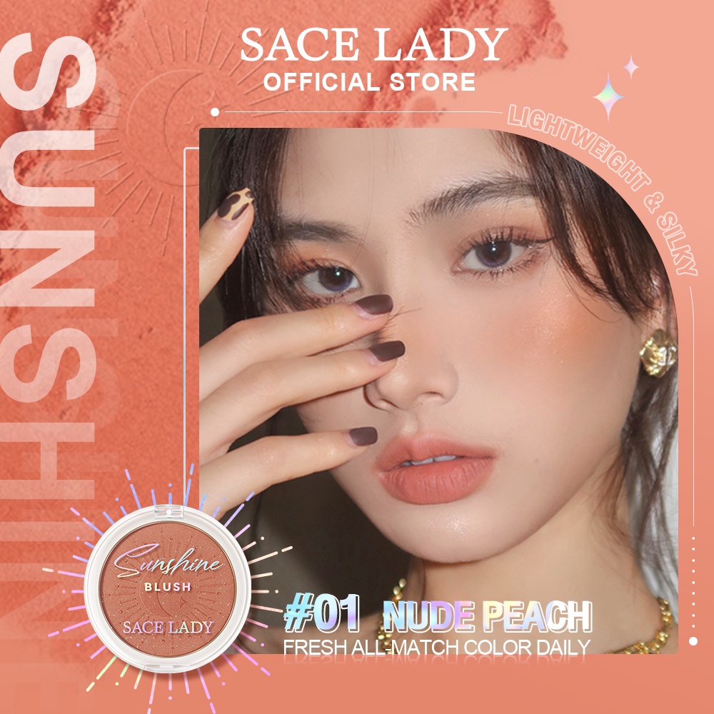 Phấn má hồng SACE LADY màu đơn sắc tông Nhìn tự nhiên Lâu dài 6g