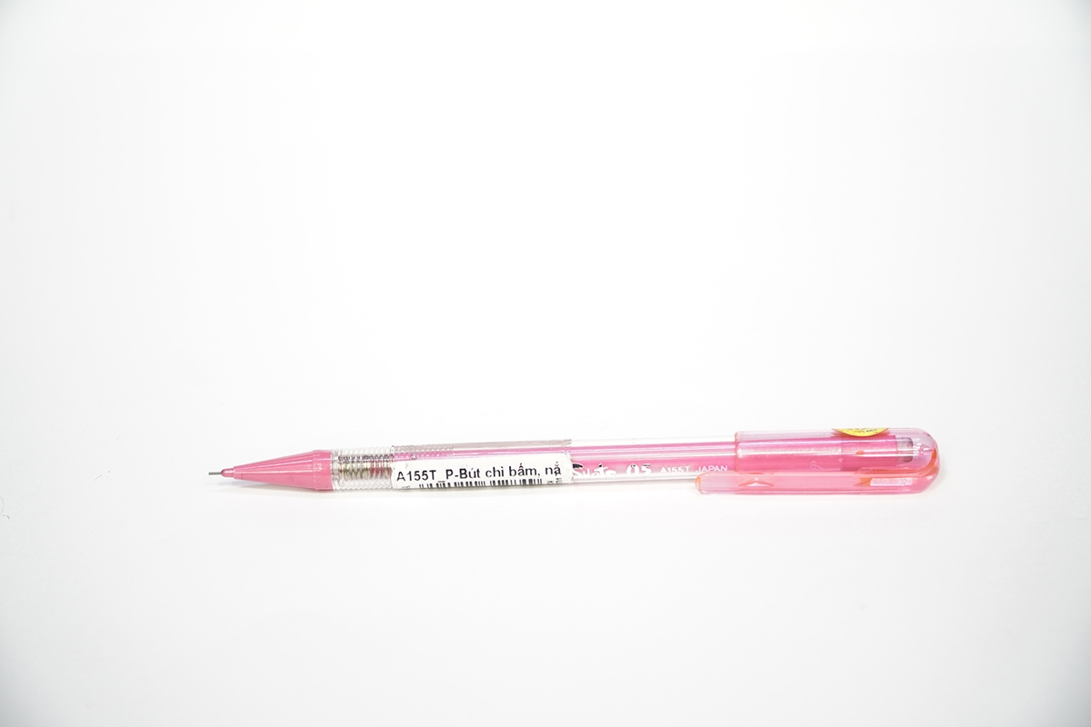 Bút Chì Bấm Nắp Đậy - Pentel A155T-P 0.5  - Màu Hồng