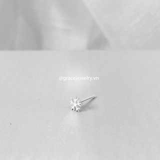 Khuyên tai bạc Grace - Bông tuyết nụ - Snowflake Stud (chiếc)