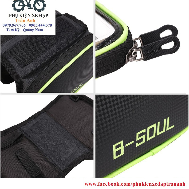 Túi đôi treo sườn xe đạp B-Soul có kệ điện thoại | BigBuy360 - bigbuy360.vn