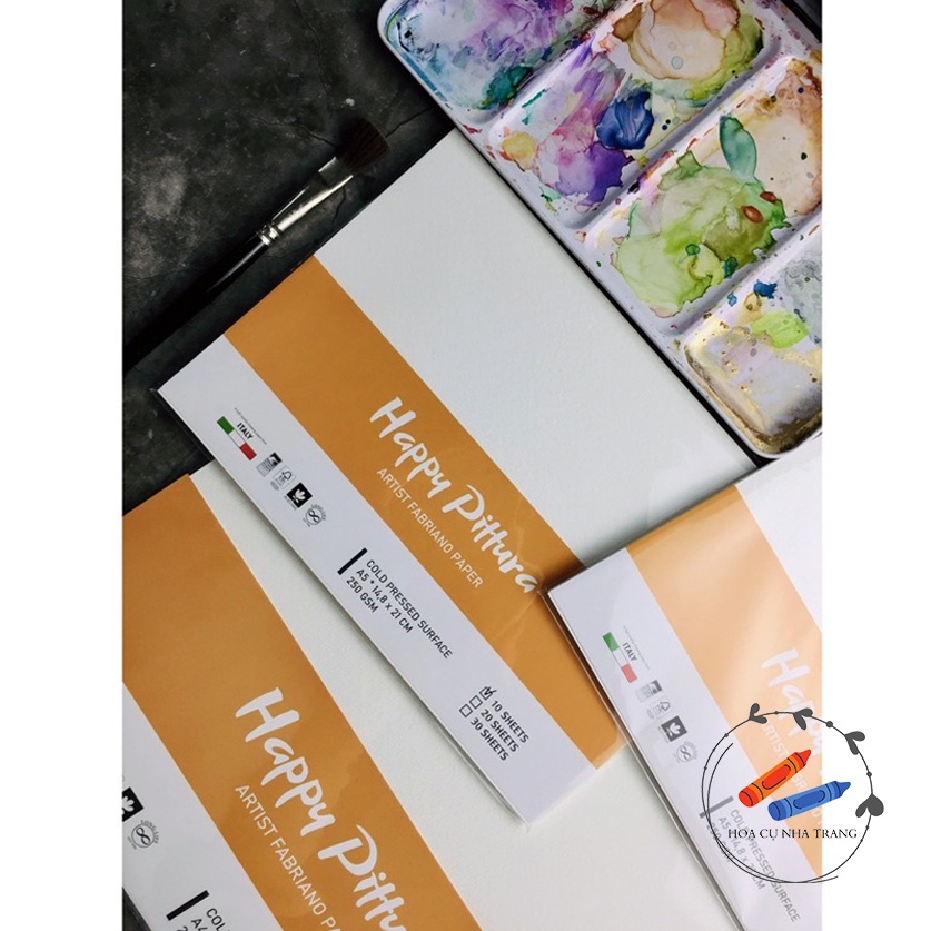 Giấy Vẽ Màu Nước 250gsm A3/A4/A5 Tệp 10 Tờ