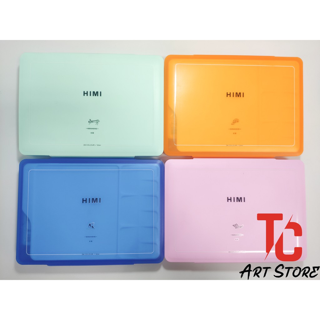 Màu Gouache Himi Dạng Thạch Bộ 18/24/56 Màu – Hộp Nhựa