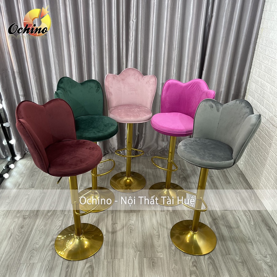 Ghế Chụp Hình, Ghế Makeup Chân Vàng K1 Sơn Tĩnh Điện Nhập Khẩu Mẫu cánh sen ( Ảnh Thật Shop Chụp)