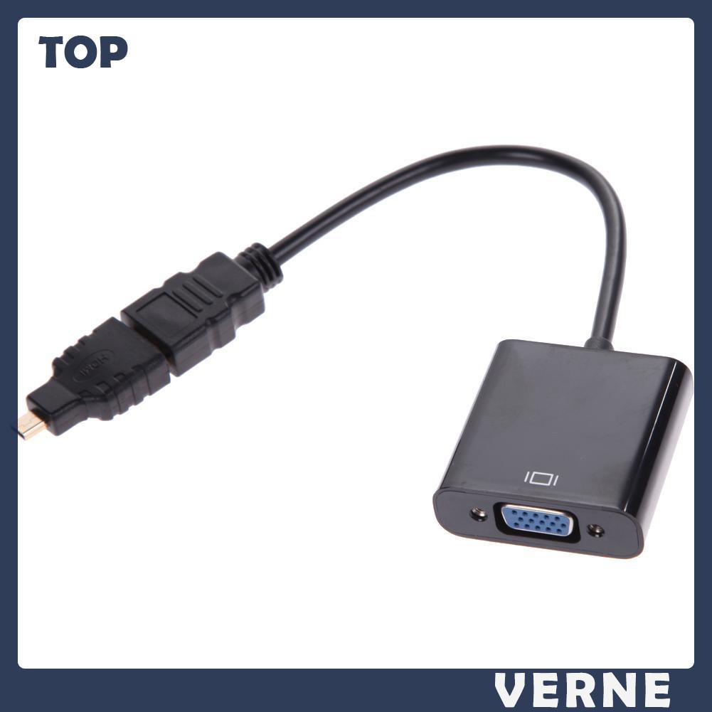 vernesss 1080P Micro HDMI-compatible / Mini HDMI-compatible / HDMI-compatible to VGA Converter Adapter with Audio