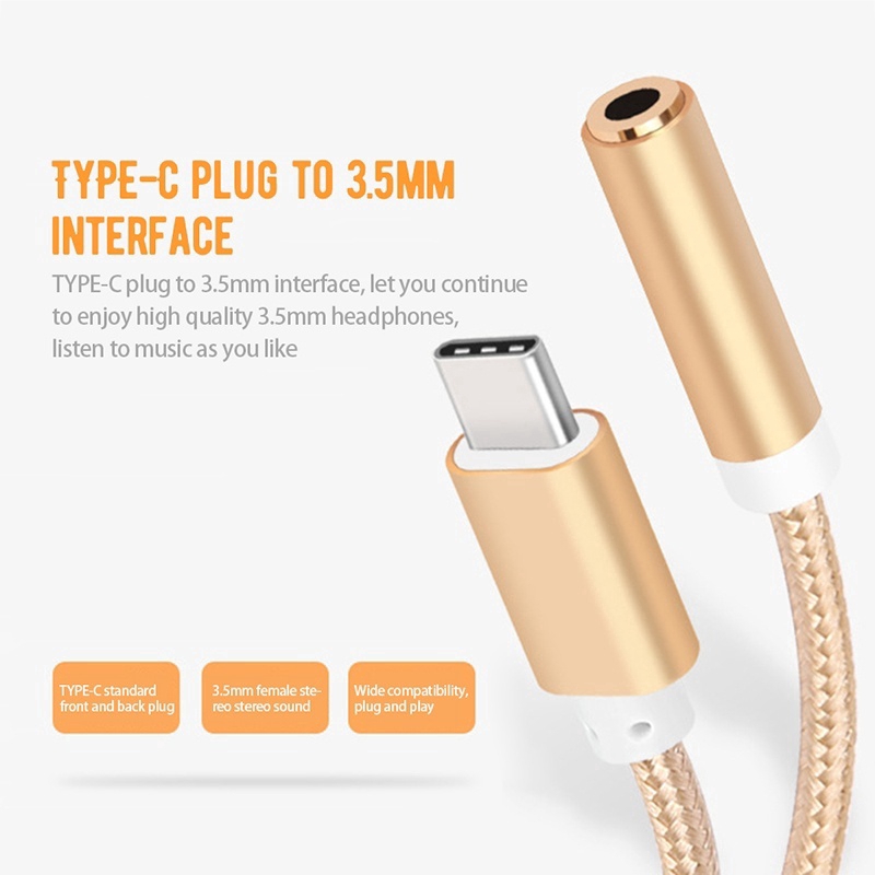 Cáp chuyển đổi âm thanh Type C sang 3.5mm cho điện thoại Android